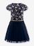 Happy Girls dress with tulle skirt and unicorn bag for girl deep blue 