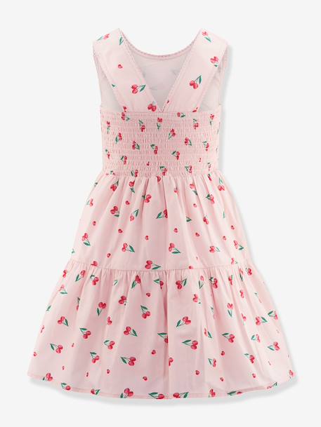 Dress with ruffle skirt and cherries by Happy Girls for girl pastel pink 