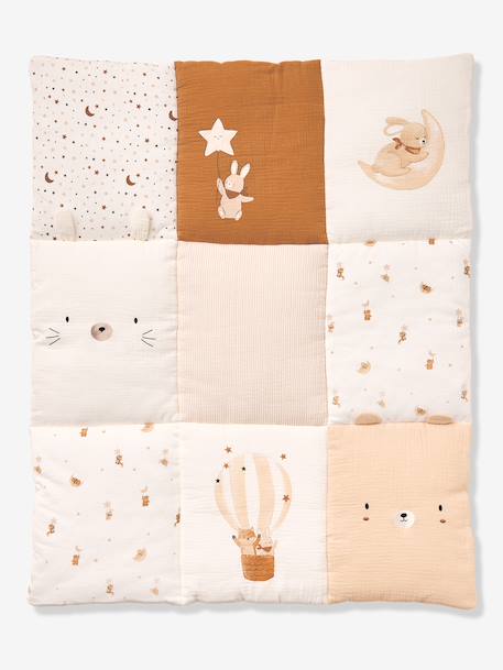 Patchwork cotton floor mattress beige 