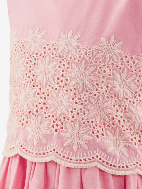 Sleeveless dress with broderie anglaise Happy Girls for girl rosy 