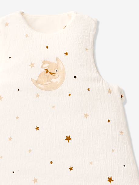 Baby sleeping bag in waffle knit jersey ecru 