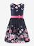 Festive floral dress with bows by Happy Girls for girl blue+ecru 