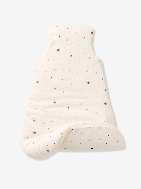 Baby sleeping bag in waffle knit jersey ecru 