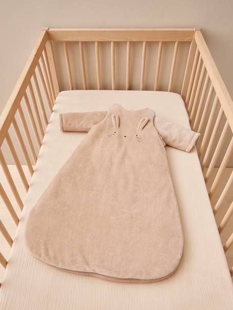 Baby sleeping bag in corduroy beige 