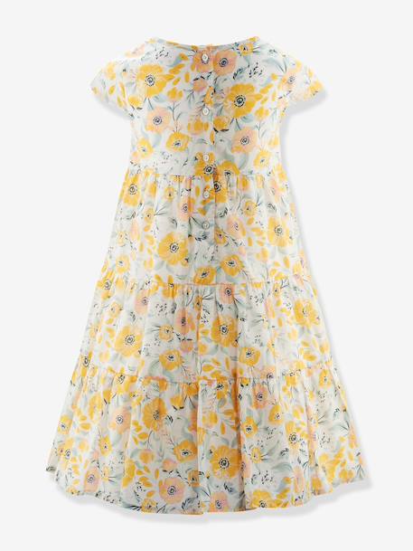 Tiered floral dress Happy Girls for girl yellow 