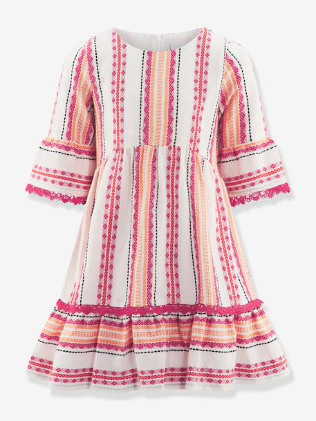 Boho dress with ruffled hem by Happy Girls for girl multicoloured 