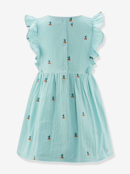 Embroidered dress with ruffles Happy Girls for girl crystal blue 