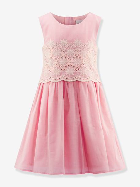 Sleeveless dress with broderie anglaise Happy Girls for girl rosy 