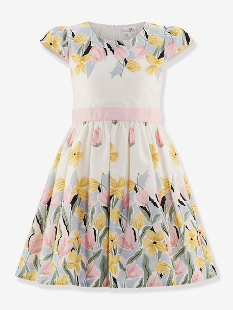 Floral party dress with puff sleeves by Happy Girls for girl multicoloured 