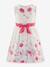 Festive floral dress with bows by Happy Girls for girl blue+ecru 
