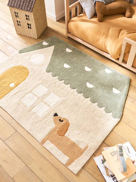 House-shaped rug sandy beige 