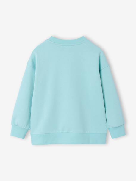 Round-neck long-sleeved sweatshirt for boys aqua green+mango+pale yellow 