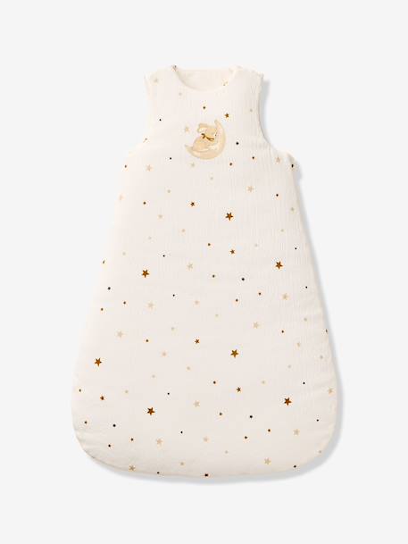 Baby sleeping bag in waffle knit jersey ecru 