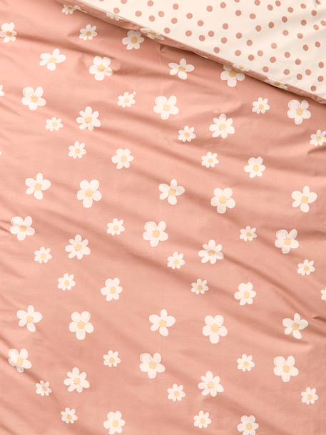 Duvet cover and pillowcase set printed pink 
