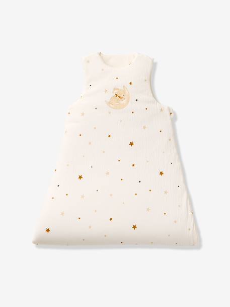 Baby sleeping bag in waffle knit jersey ecru 