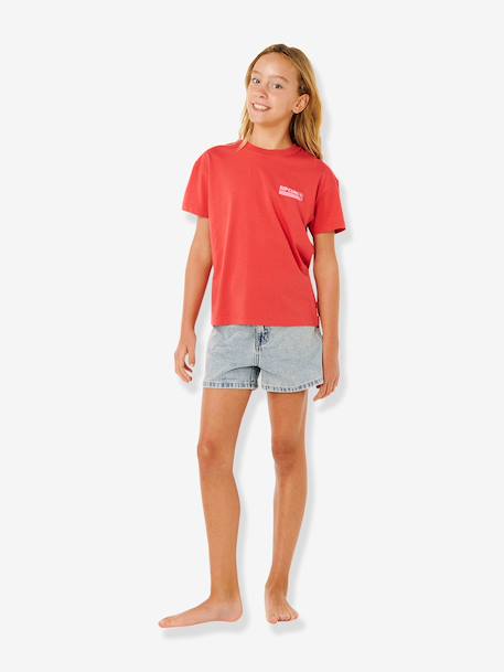 Girls' short-sleeved t-shirt red 