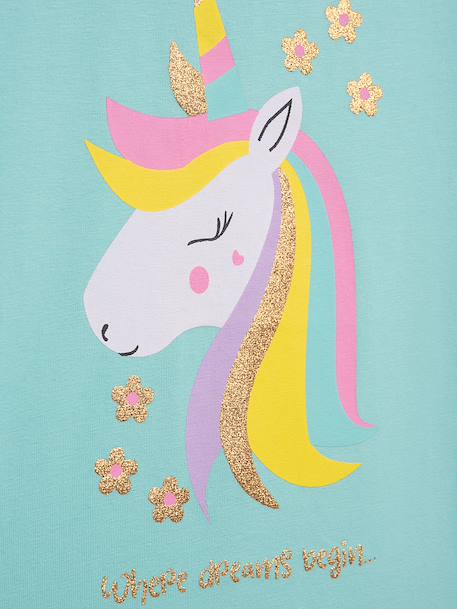 T-shirt with sequin rainbow DANAMADE for girl crystal blue+rosy 