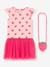 Dress with strawberry crossbody bag, pink tulle skirt DANAMADE for girl rose 