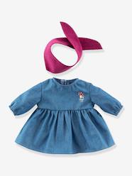 -Denim dress and scarf for baby dolls