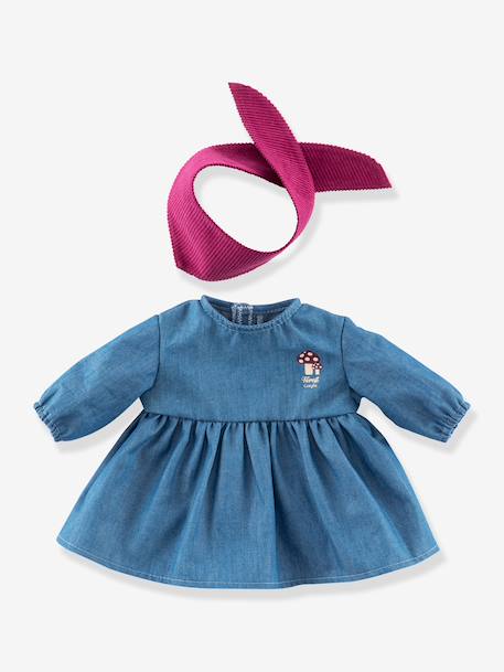 Denim dress and scarf for baby dolls blue 