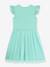 Dress with rainbow tulle skirt and frilled sleeves DANAMADE for girl candy pink+turquoise 