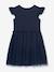 Flutter-sleeve dress with tulle skirt, heart appliqué DANAMADE for girl navy blue 