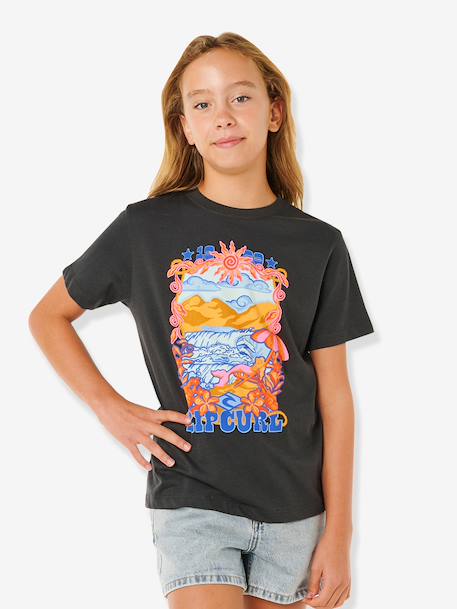 Girls' short-sleeved t-shirt black 