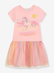 -DANAMADE dress with unicorn sequins and tulle skirt for girl