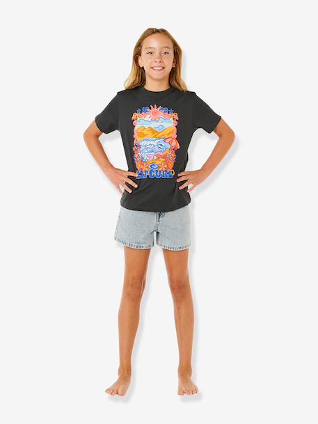 Girls' short-sleeved t-shirt black 