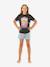Girls' short-sleeved t-shirt black 