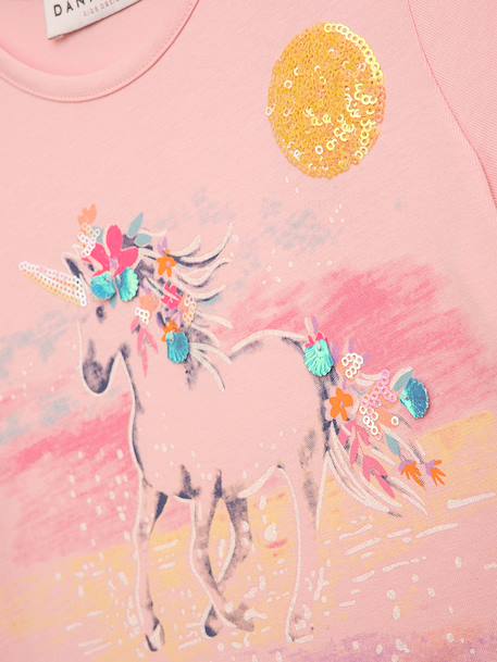 DANAMADE dress with unicorn sequins and tulle skirt for girl rosy 