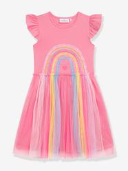 -Dress with rainbow tulle skirt and frilled sleeves DANAMADE for girl