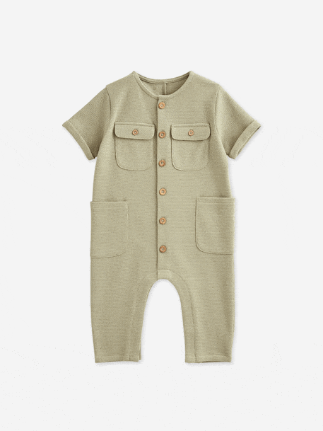 Honeycomb Jumpsuit for Babies sage green 