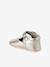 Leather baby slippers gold+white 