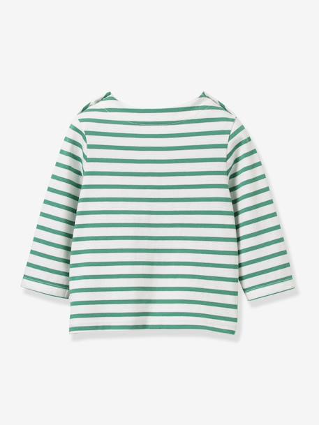 Striped long-sleeved baby t-shirt green 