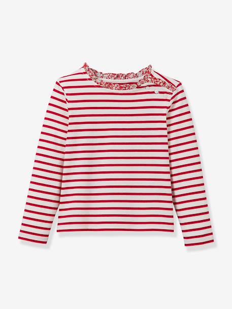 Striped long-sleeved T-shirt red 
