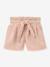 Girls' shorts with belted waist pale pink 
