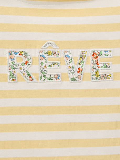 Striped T-shirt with dream pattern for girls light green 