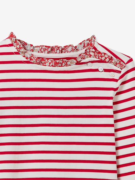 Striped long-sleeved T-shirt red 