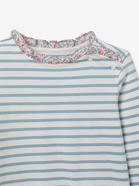 Striped long-sleeved T-shirt light pink 