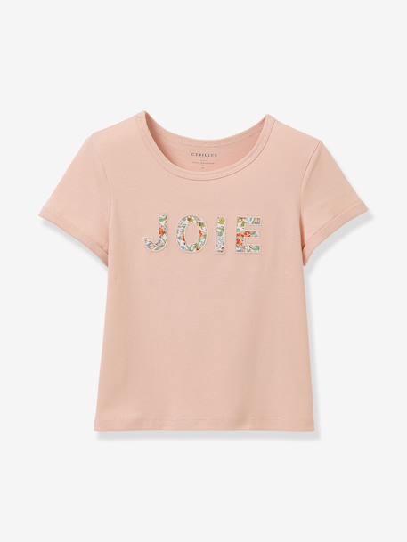 Girl's t-shirt with a 'joie' design. light green 