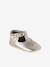Leather baby slippers gold+white 