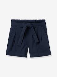Girls' shorts with belted waist Girls-Girls' shorts with belted waist