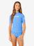 Girl's short-sleeved surfing t-shirt blue+rose 