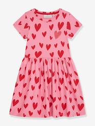 -Jersey dress with heart print and sequins DANAMADE for girl
