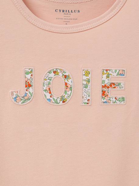Girl's t-shirt with a 'joie' design. light green 