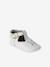 Leather baby slippers gold+white 