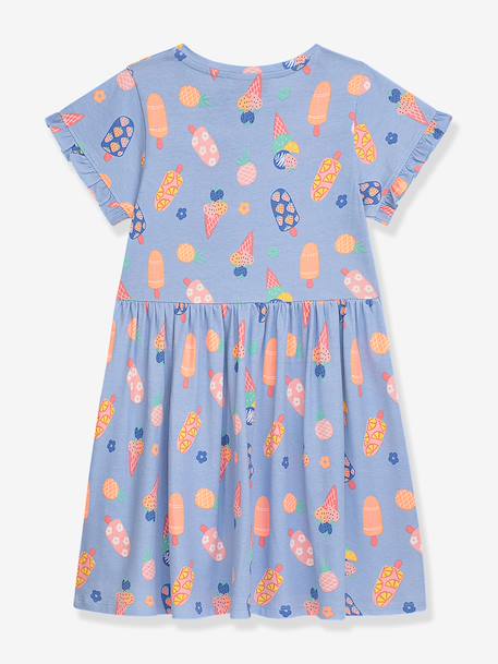 Jersey dress with neon and ice cream print DANAMADE for girl sky blue 