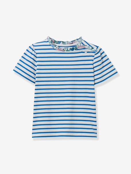 Striped T-shirt for girls light blue 