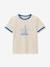 T-shirt with contrasting collar for boys ecru 